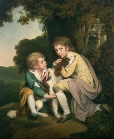 子供としてのトーマスとジョセフ・ピックフォード、c.1777-9 作： Joseph Wright of Derby